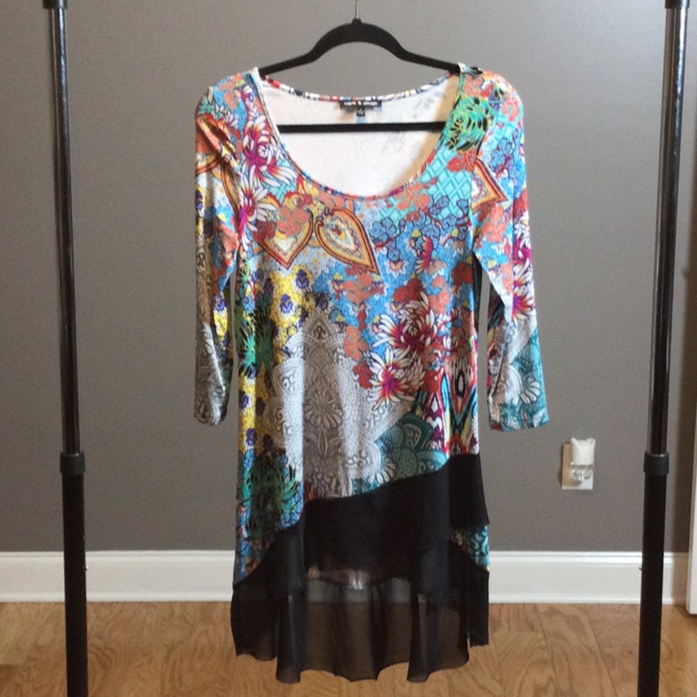 S Cable & Gauge colorful design ruffle top